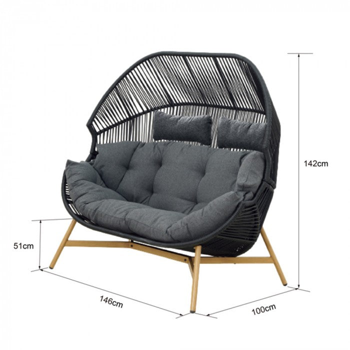 Holland tvåsitsig Trädgårds Fåtölj