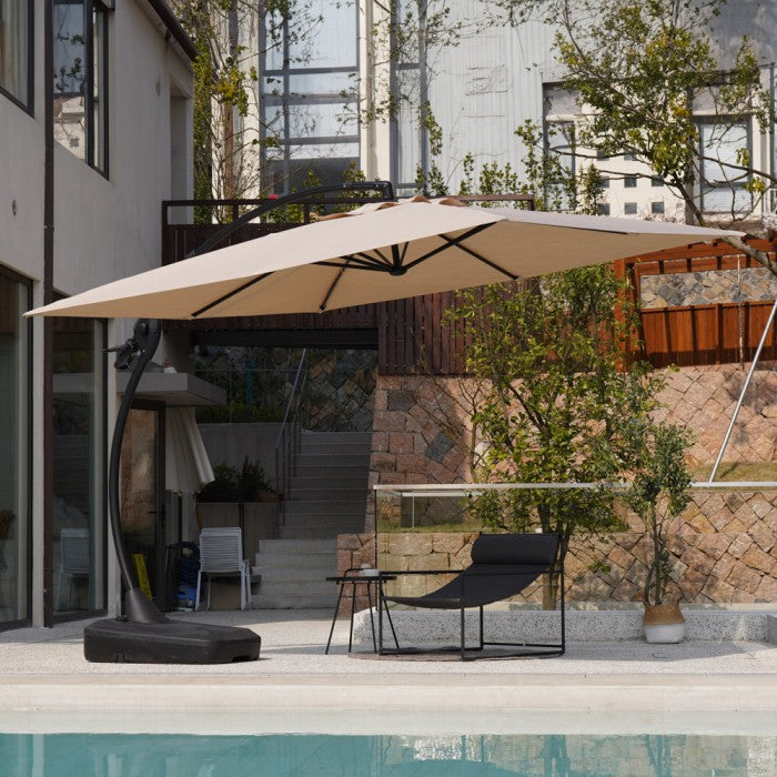 Trädgårdsparasoll Ribben beige 3x4m