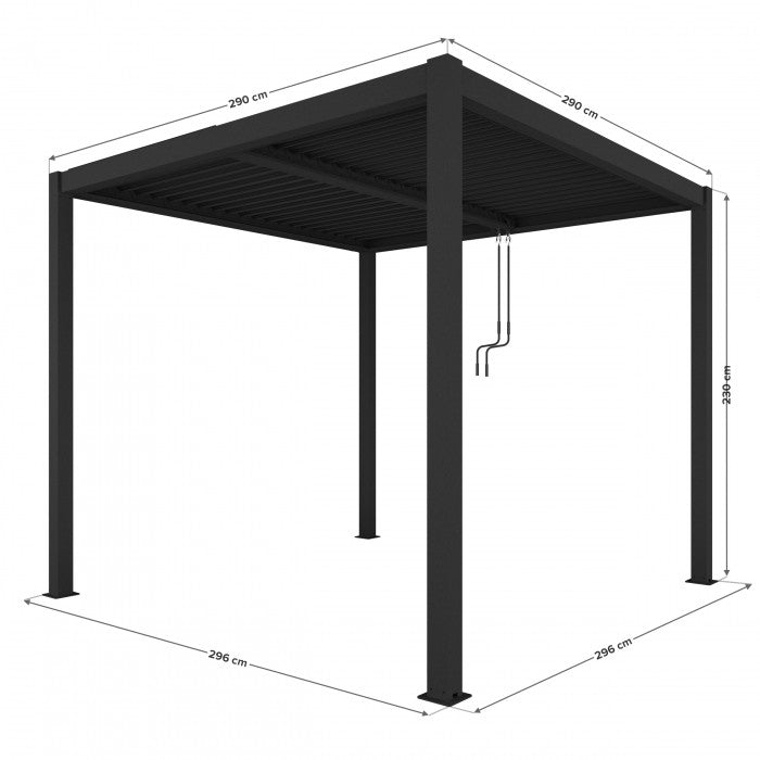 Pergola 3x3m svart