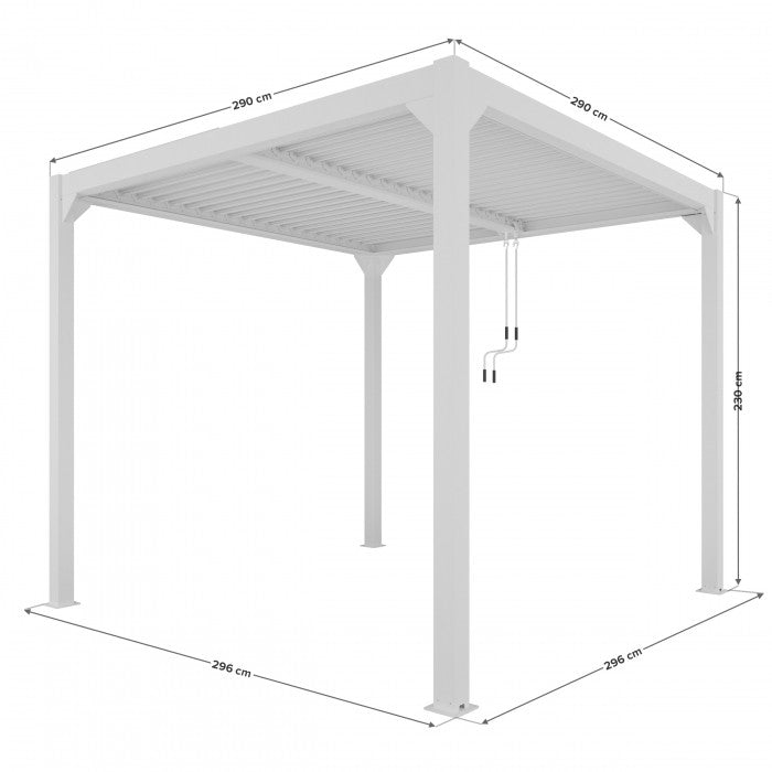 Pergola 3x3m vit