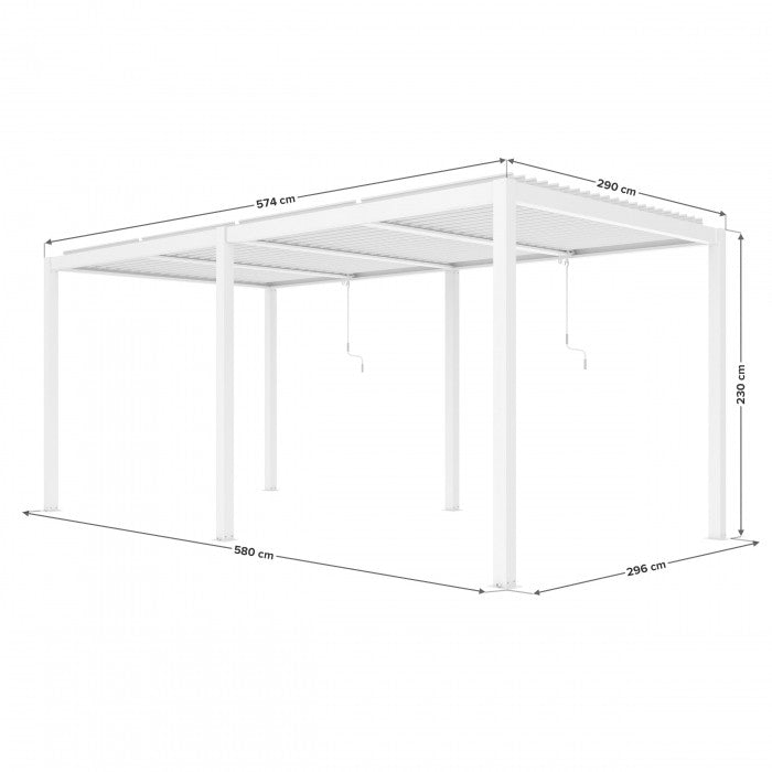 Pergola 5,8x3m vit